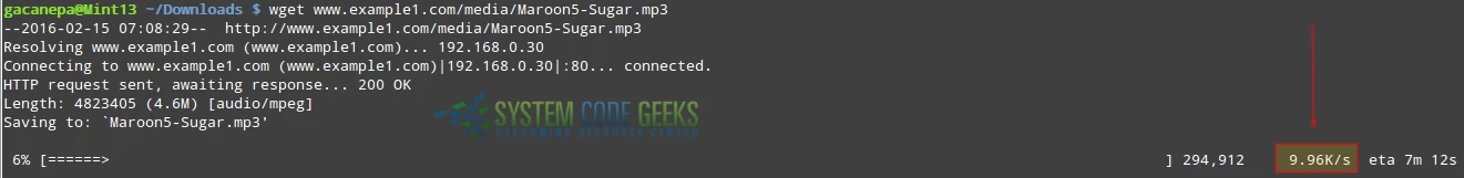 Figure 3: Apache name-based Virtual Host Configuration Example: Limiting the bandwidth on a specific directory