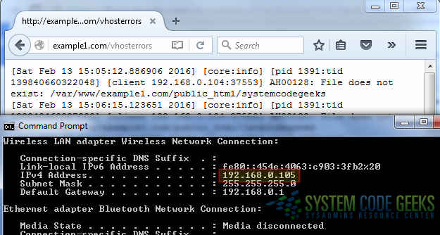 Figure 6: Apache mod_rewrite example: Activating the rules for a given network