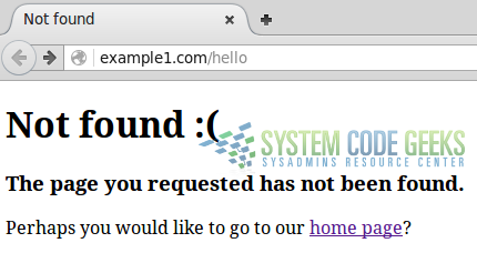 Figure 7: Apache mod_rewrite example: A custom error page for non-existing resources