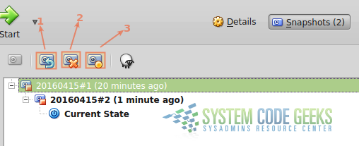 Figure 5: Listing snapshots after creating a second one