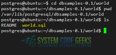 Locating the database dump file to restore