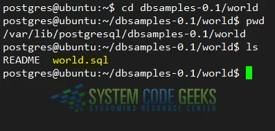 Locating the database dump file to restore