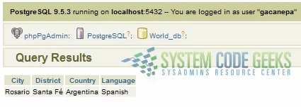 The results of our first query