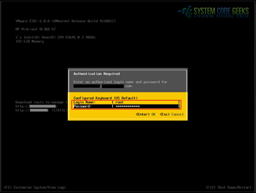 Figure 2: Authenticating the root account