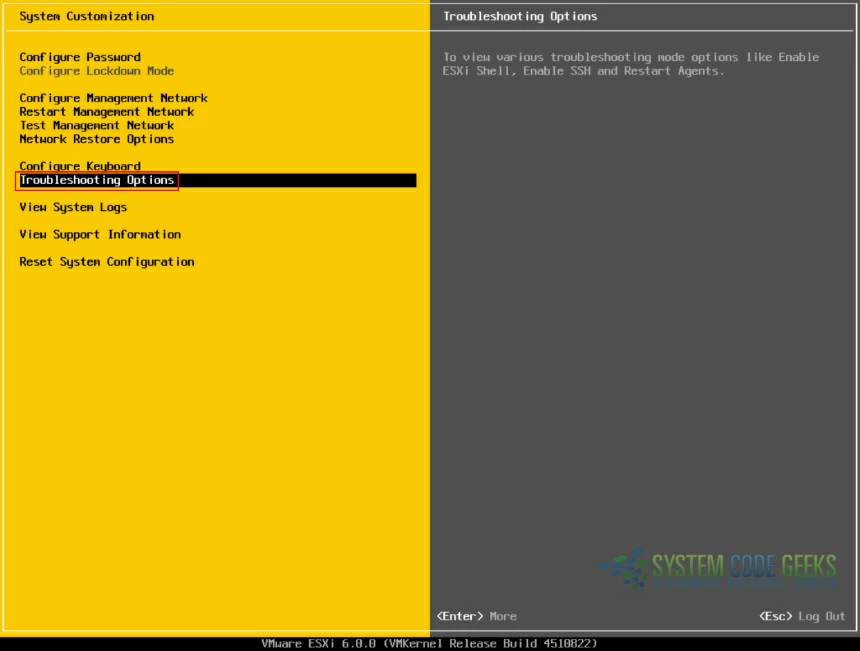 Figure 3: Troubleshooting options