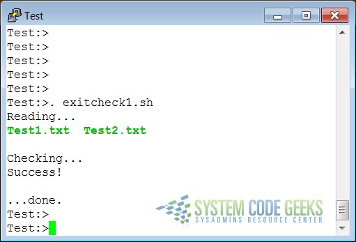 An If Example, which checks the Exit State of a Command