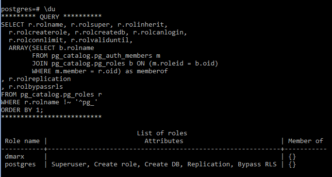 psql Backslash Commands