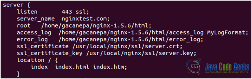 Figure 8: Nginx SSL configuration guide