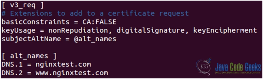 Figure 11: Nginx SSL configuration guide