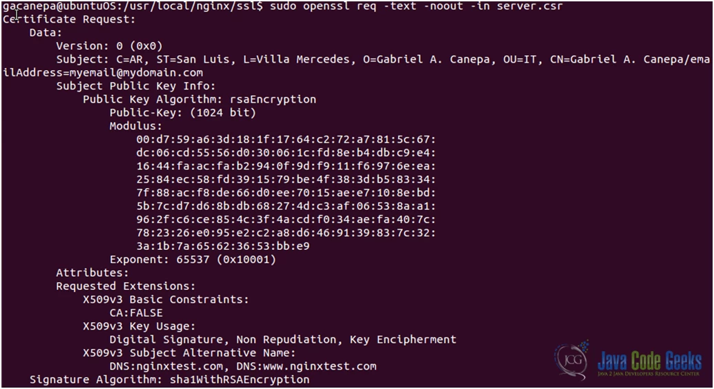 Figure 17: Nginx SSL configuration guide