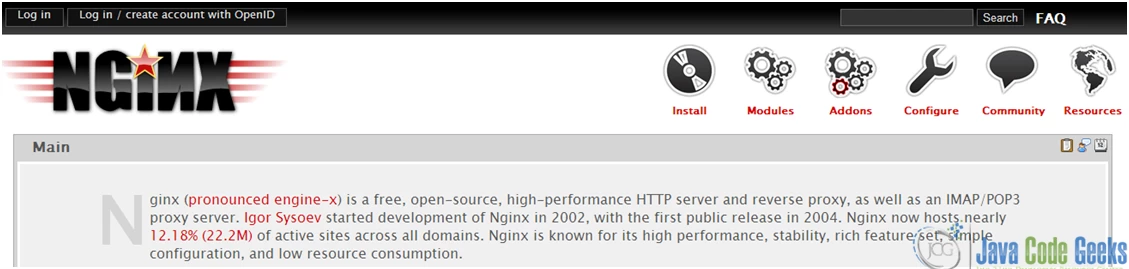 Figure 2: Nginx official wiki (wiki.nginx.org)
