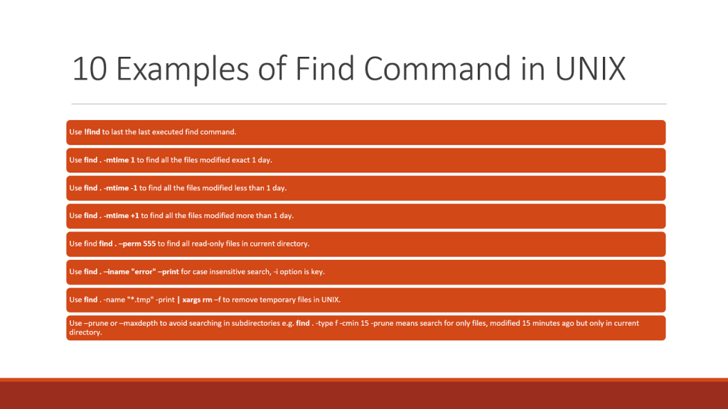 10 Examples of find comand in UNIX