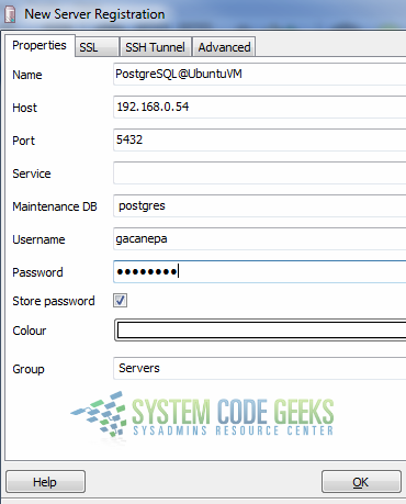 Configuring access to our database server through pgAdmin